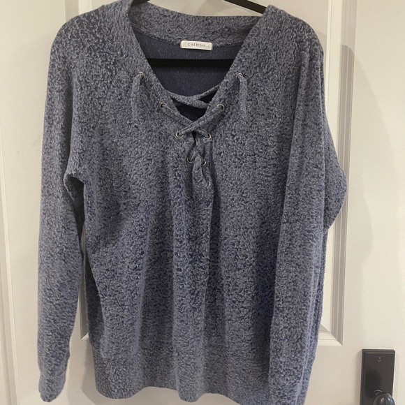 Navy blue long sleeve top - Picture 1 of 3